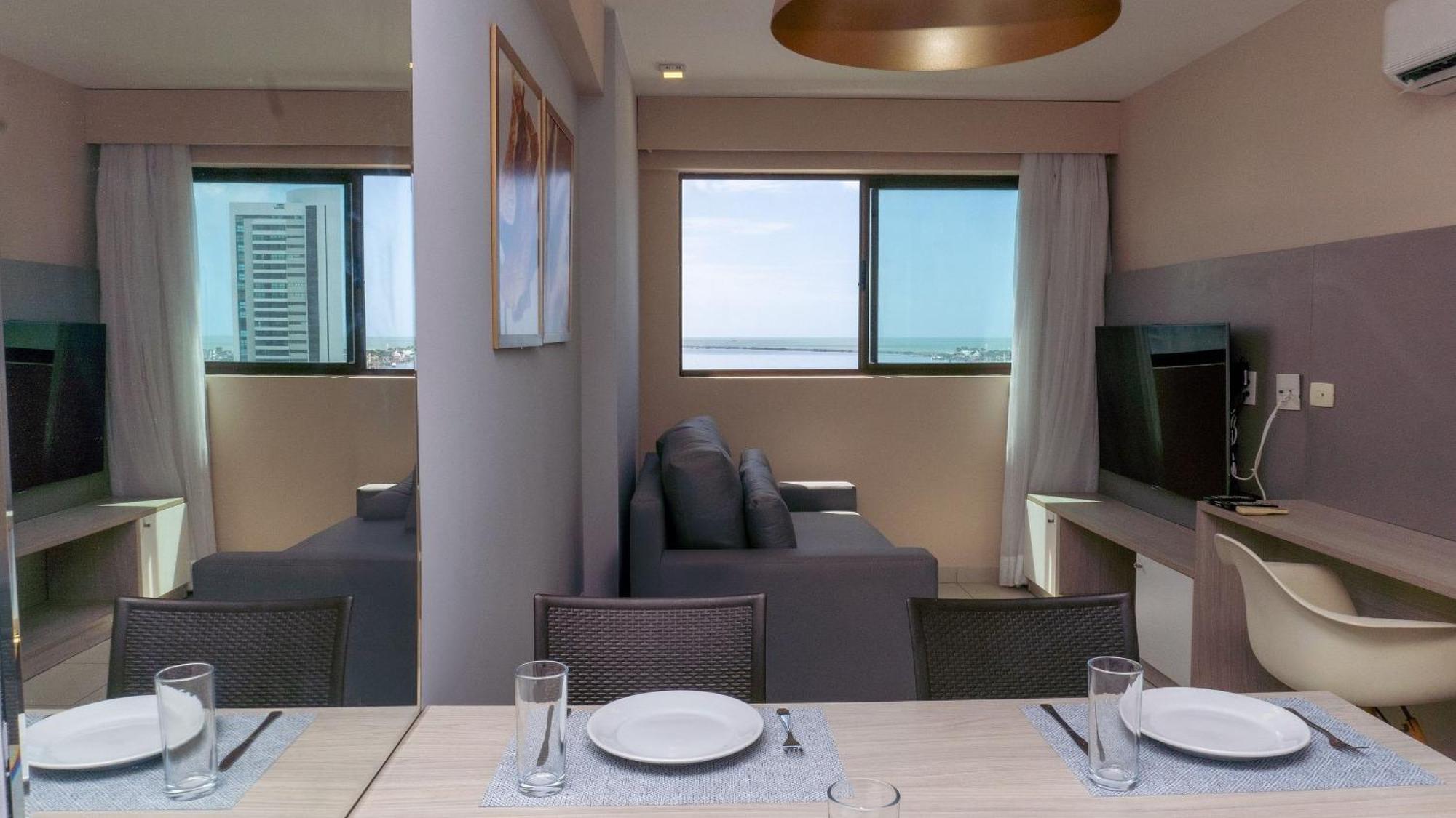 Flat Ao Lado Do Rio Mar No Edf Beach Class Excelsior Por Yolo Recife Exteriör bild